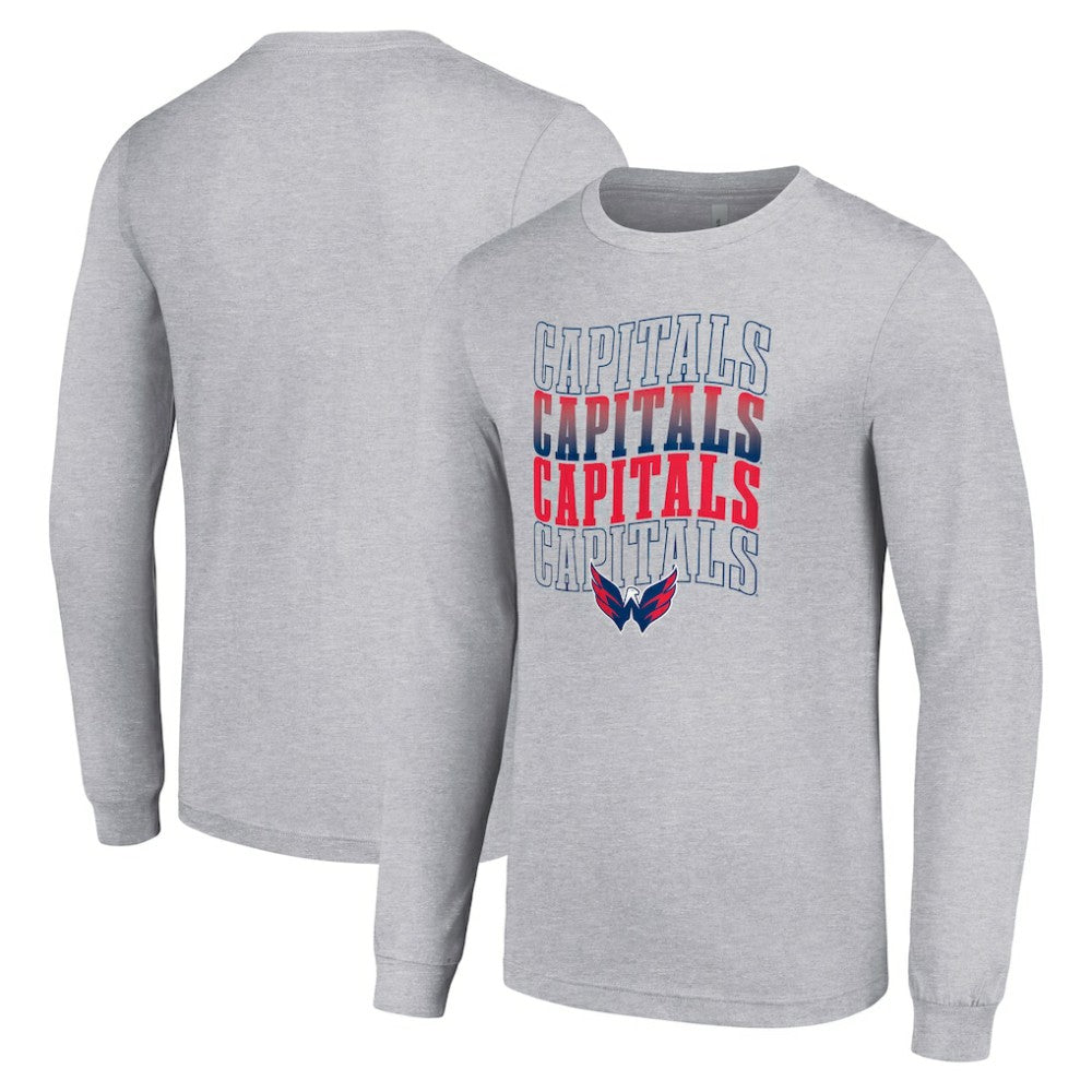 Washington Capitals Starter Four Team Name Logo Long Sleeve Graphic T-Shirt Discount