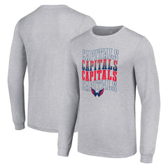 Washington Capitals Starter Four Team Name Logo Long Sleeve Graphic T-Shirt Discount