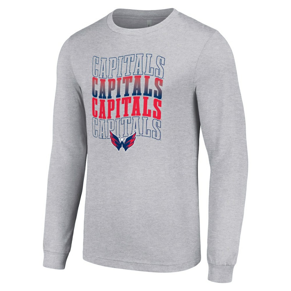 Washington Capitals Starter Four Team Name Logo Long Sleeve Graphic T-Shirt Discount