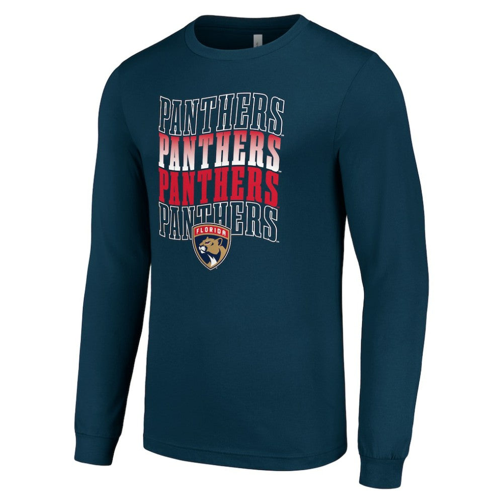 Florida Panthers Starter Four Team Name Logo Long Sleeve Graphic T-Shirt On Sale
