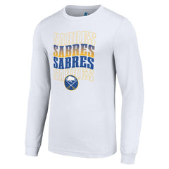 Buffalo Sabres Starter Four Team Name Logo Long Sleeve Graphic T-Shirt Discount