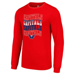 Washington Capitals Starter Four Team Name Logo Long Sleeve Graphic T-Shirt Sale
