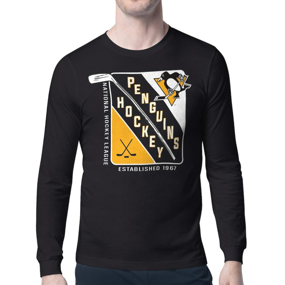 Pittsburgh Penguins Starter Shield Long Sleeve Graphic T-Shirt Sale