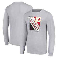 Calgary Flames Starter Shield Long Sleeve Graphic T-Shirt Discount