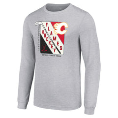 Calgary Flames Starter Shield Long Sleeve Graphic T-Shirt Discount