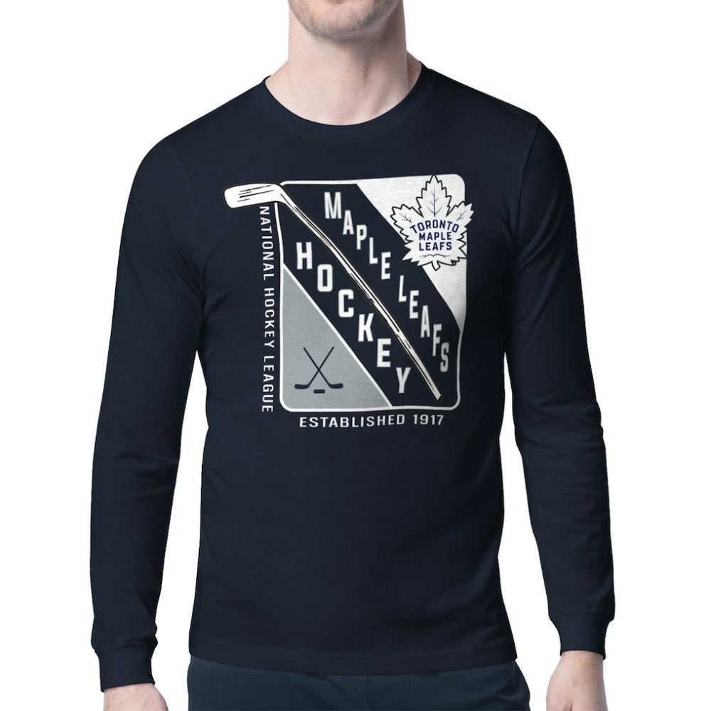 Toronto Maple Leafs Starter Shield Long Sleeve Graphic T-Shirt For Sale