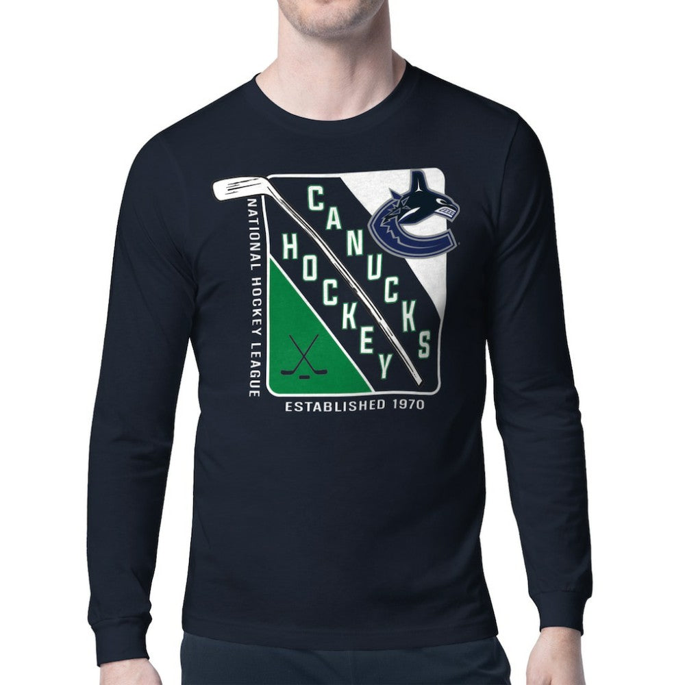 Vancouver Canucks Starter Shield Long Sleeve Graphic T-Shirt Discount