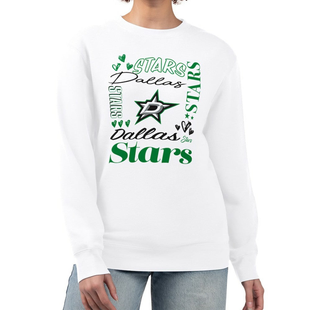 Dallas Stars G-III 4Her by Carl Banks Women's Collage Graphic Fleece Long Sleeve Pullover Sweatshirt Sale