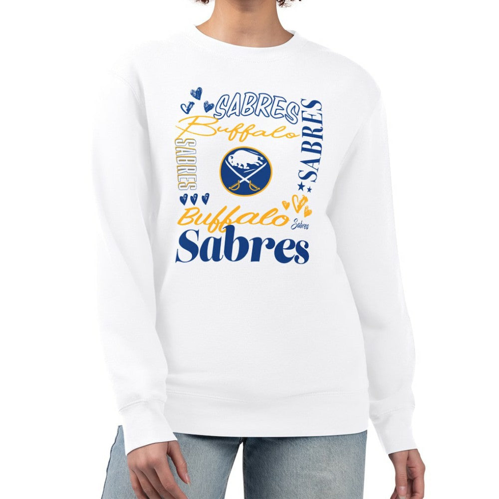 Buffalo Sabres G-III 4Her by Carl Banks Women's Collage Graphic Fleece Long Sleeve Pullover Sweatshirt Discount
