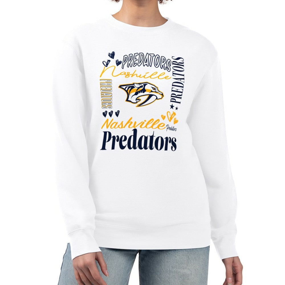 Nashville Predators G-III 4Her by Carl Banks Women's Collage Graphic Fleece Long Sleeve Pullover Sweatshirt Online