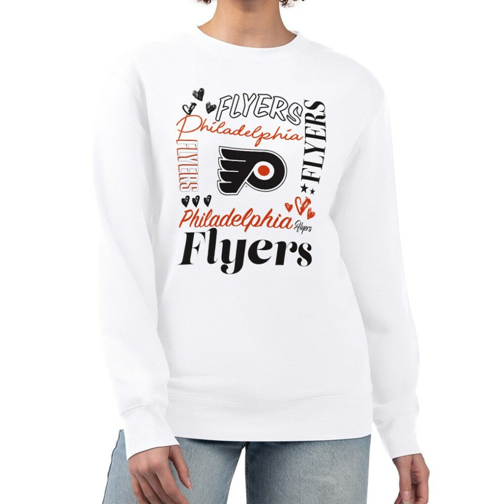 Philadelphia Flyers G-III 4Her by Carl Banks Women's Collage Graphic Fleece Long Sleeve Pullover Sweatshirt On Sale