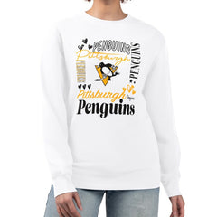 Pittsburgh Penguins G-III 4Her by Carl Banks Women's Collage Graphic Fleece Long Sleeve Pullover Sweatshirt For Sale