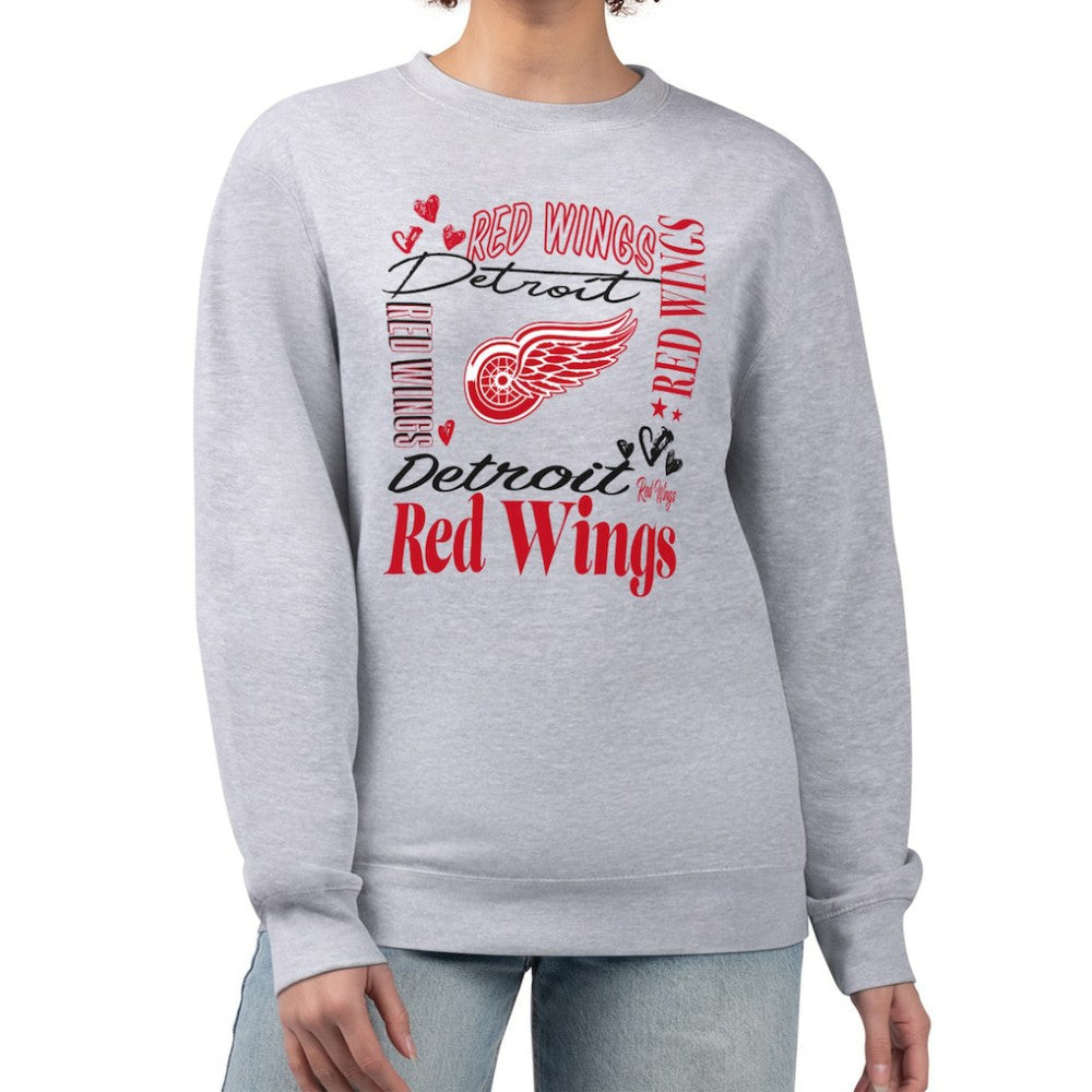 Detroit Red Wings G-III 4Her by Carl Banks Women's Collage Graphic Fleece Long Sleeve Pullover Sweatshirt For Sale