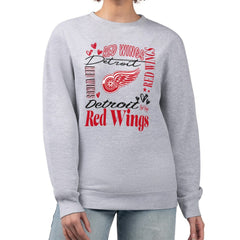 Detroit Red Wings G-III 4Her by Carl Banks Women's Collage Graphic Fleece Long Sleeve Pullover Sweatshirt For Sale