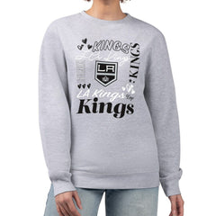 Los Angeles Kings G-III 4Her by Carl Banks Women's Collage Graphic Fleece Long Sleeve Pullover Sweatshirt For Sale