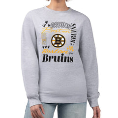 Boston Bruins G-III 4Her by Carl Banks Women's Collage Graphic Fleece Long Sleeve Pullover Sweatshirt Online