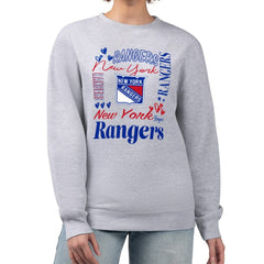 New York Rangers G-III 4Her by Carl Banks Women's Collage Graphic Fleece Long Sleeve Pullover Sweatshirt Discount