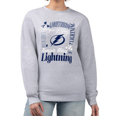 Tampa Bay Lightning G-III 4Her by Carl Banks Women's Collage Graphic Fleece Long Sleeve Pullover Sweatshirt Discount