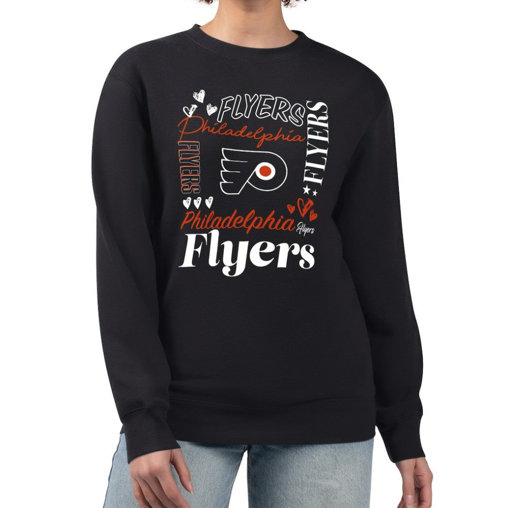 Philadelphia Flyers G-III 4Her by Carl Banks Women's Collage Graphic Fleece Long Sleeve Pullover Sweatshirt On Sale