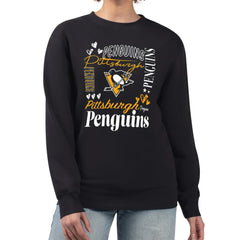 Pittsburgh Penguins G-III 4Her by Carl Banks Women's Collage Graphic Fleece Long Sleeve Pullover Sweatshirt On Sale