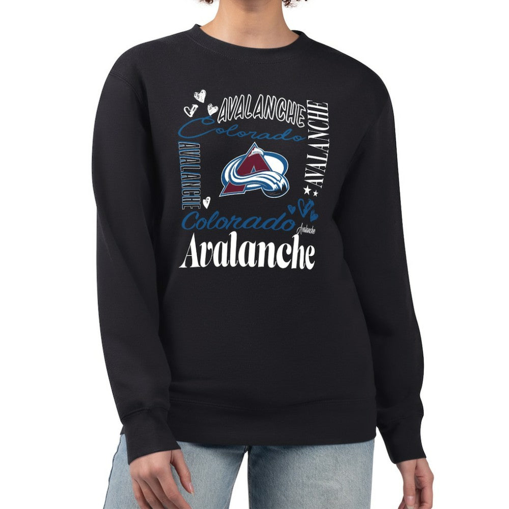 Colorado Avalanche G-III 4Her by Carl Banks Women's Collage Graphic Fleece Long Sleeve Pullover Sweatshirt Discount
