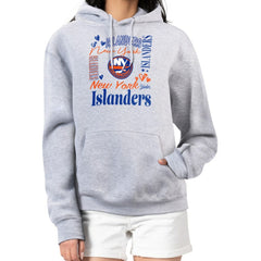 New York Islanders G-III 4Her by Carl Banks Women's Collage Team Graphic Fleece Pullover Hoodie Outlet