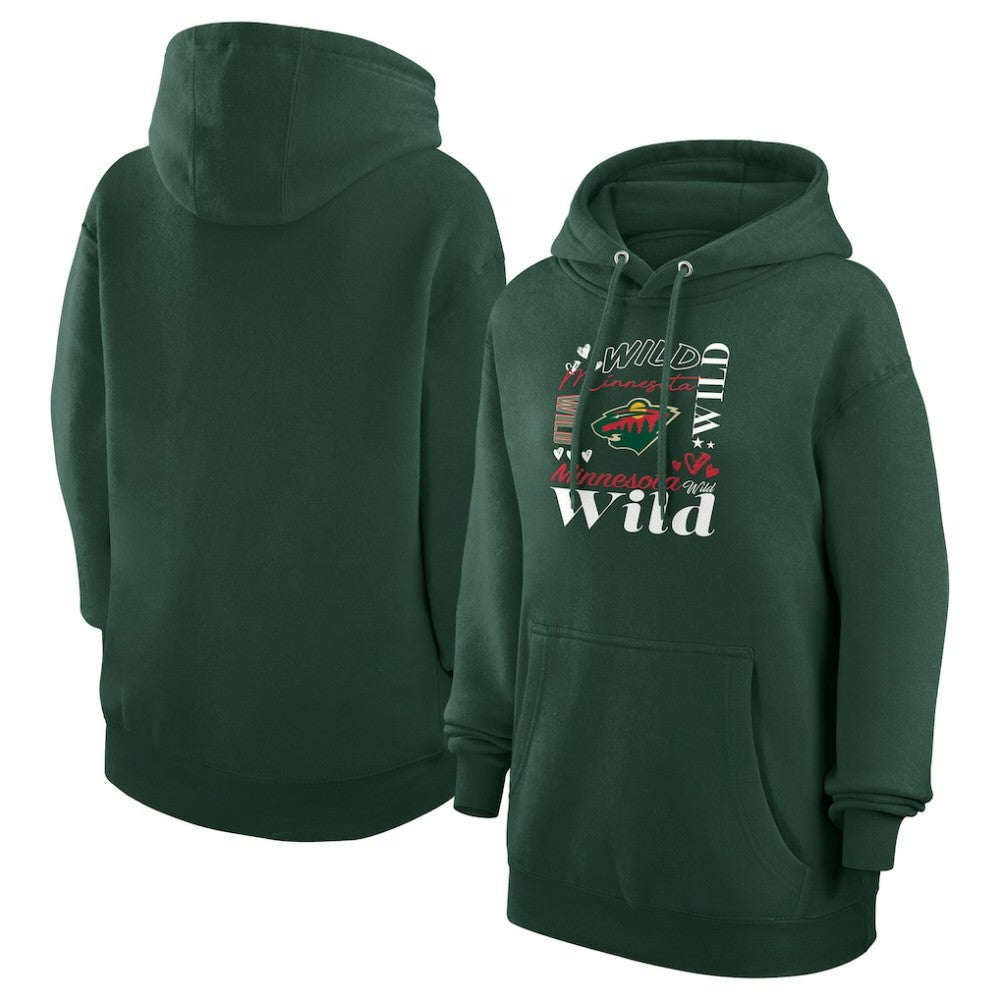 Minnesota Wild G-III 4Her by Carl Banks Women's Collage Team Graphic Tri-Blend Fleece Pullover Hoodie Sale