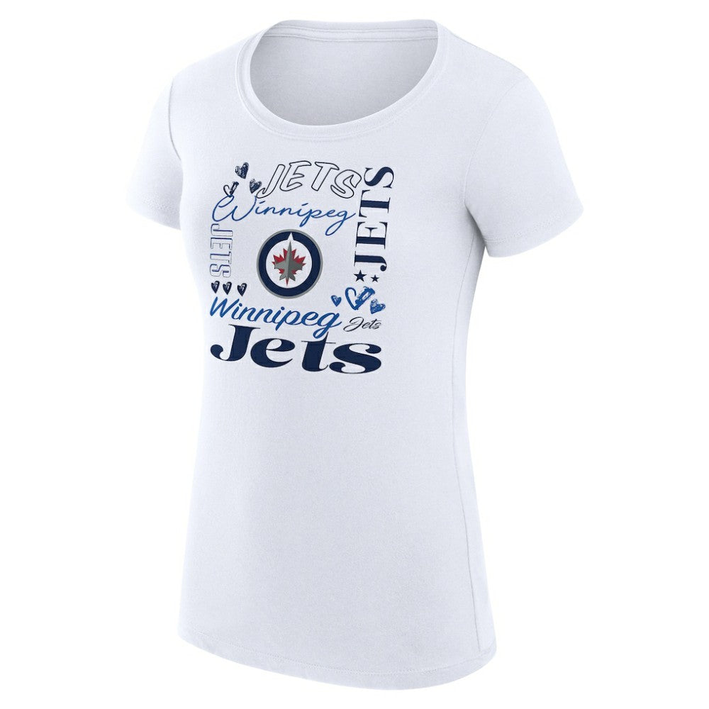 Winnipeg Jets G-III 4Her by Carl Banks Women's Super-Slim Fit Lightweight Collage Team Graphic T-Shirt Sale