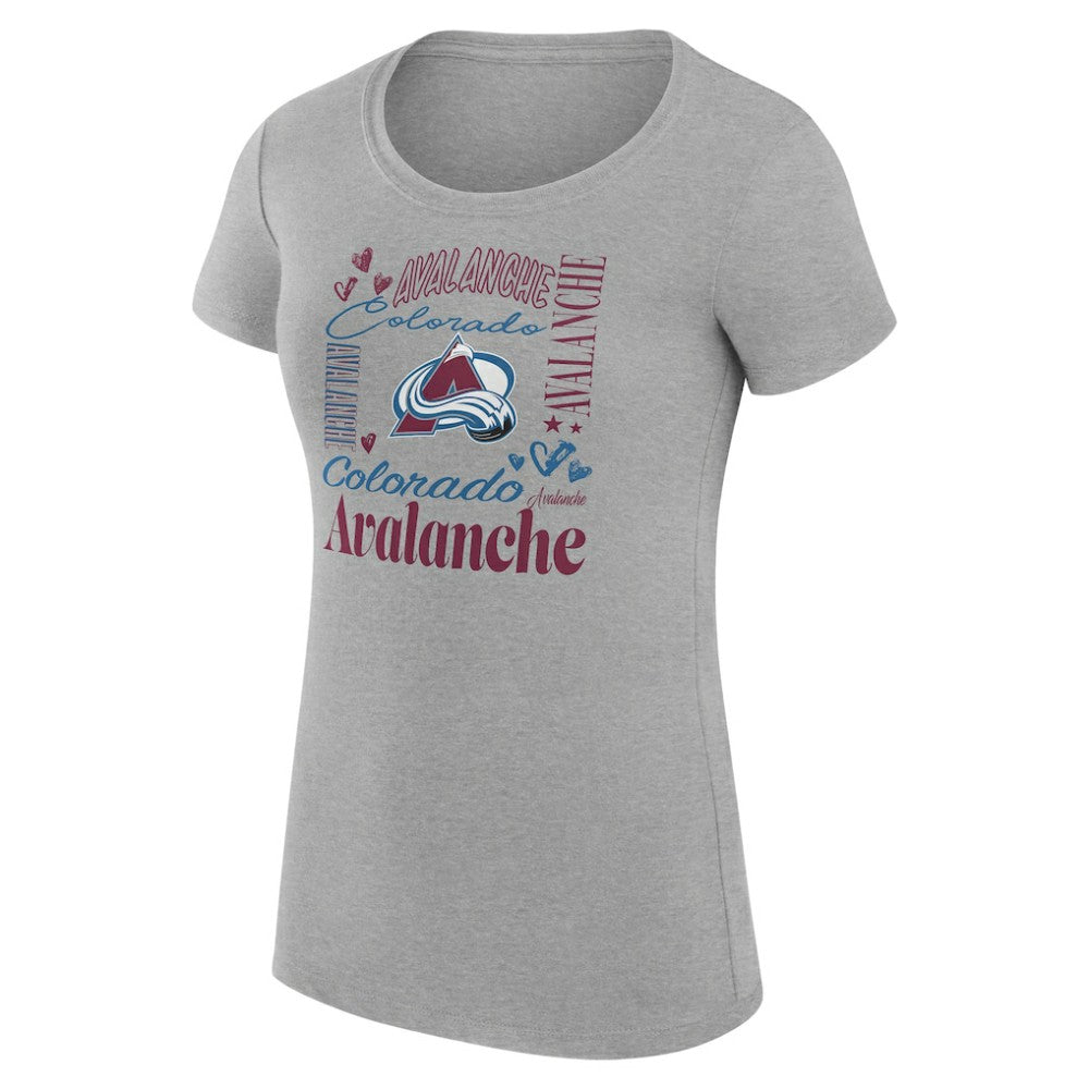 Colorado Avalanche G-III 4Her by Carl Banks Women's Super-Slim Fit Lightweight Collage Team Graphic T-Shirt For Sale