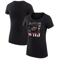 Minnesota Wild G-III 4Her by Carl Banks Women's Super-Slim Fit Lightweight Collage Team Graphic T-Shirt Sale