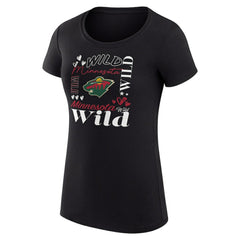 Minnesota Wild G-III 4Her by Carl Banks Women's Super-Slim Fit Lightweight Collage Team Graphic T-Shirt Sale