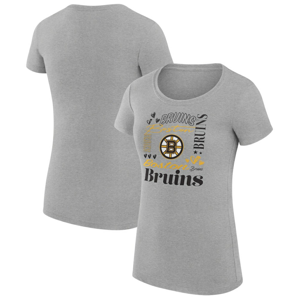 Boston Bruins G-III 4Her by Carl Banks Women's Super-Slim Fit Lightweight Collage Team Graphic T-Shirt Discount