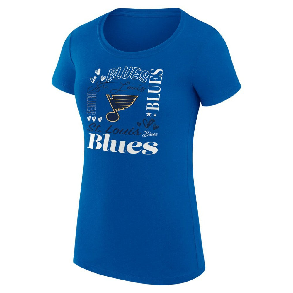 St. Louis Blues G-III 4Her by Carl Banks Women's Super-Slim Fit Lightweight Collage Team Graphic T-Shirt Discount