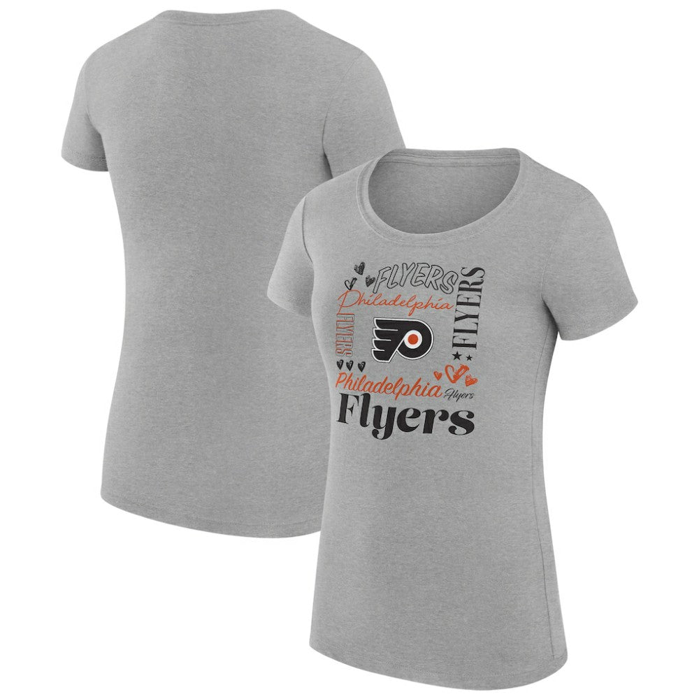 Philadelphia Flyers G-III 4Her by Carl Banks Women's Super-Slim Fit Lightweight Collage Team Graphic T-Shirt Outlet