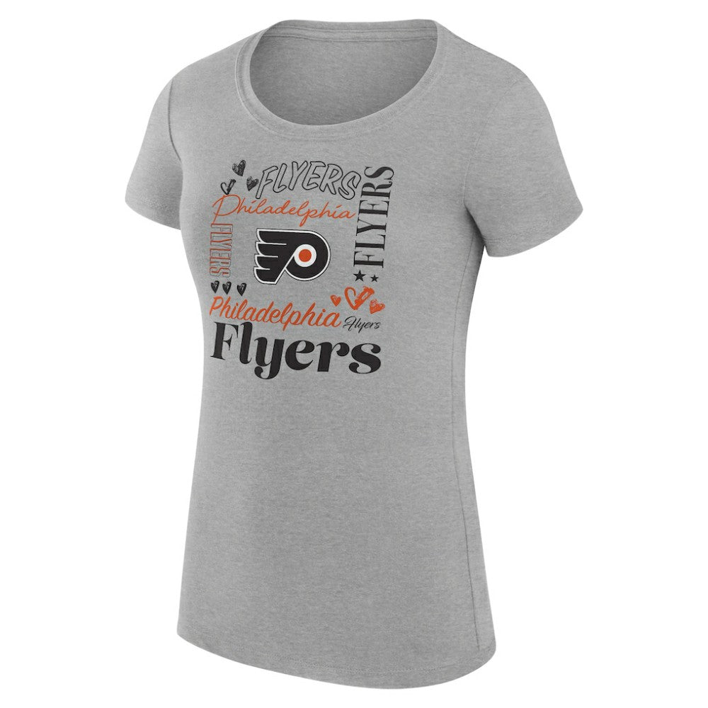 Philadelphia Flyers G-III 4Her by Carl Banks Women's Super-Slim Fit Lightweight Collage Team Graphic T-Shirt Outlet