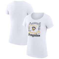 Pittsburgh Penguins G-III 4Her by Carl Banks Women's Super-Slim Fit Lightweight Collage Team Graphic T-Shirt For Sale
