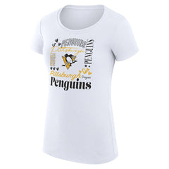 Pittsburgh Penguins G-III 4Her by Carl Banks Women's Super-Slim Fit Lightweight Collage Team Graphic T-Shirt For Sale