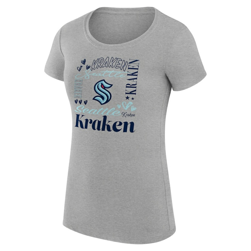 Seattle Kraken G-III 4Her by Carl Banks Women's Super-Slim Fit Lightweight Collage Team Graphic T-Shirt Sale