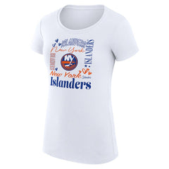 New York Islanders G-III 4Her by Carl Banks Women's Super-Slim Fit Lightweight Collage Team Graphic T-Shirt Outlet