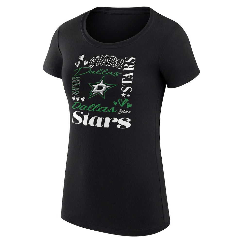 Dallas Stars G-III 4Her by Carl Banks Women's Super-Slim Fit Lightweight Collage Team Graphic T-Shirt Outlet