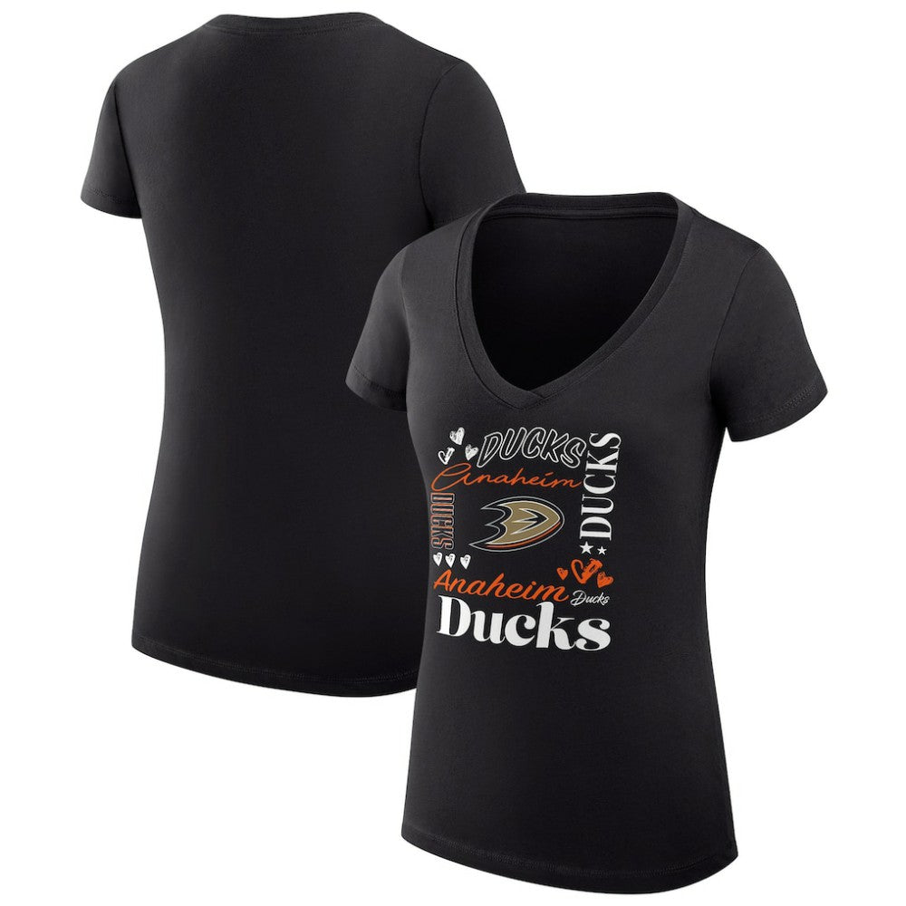 Anaheim Ducks G-III 4Her by Carl Banks Women's Super-Slim Fit Lightweight Collage Team Graphic T-Shirt Outlet