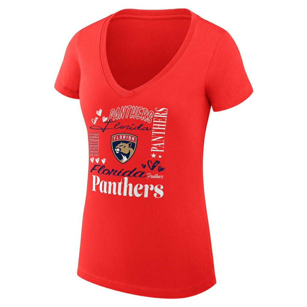 Florida Panthers G-III 4Her by Carl Banks Women's Super-Slim Fit Lightweight Collage Team Graphic T-Shirt For Sale