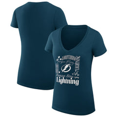 Tampa Bay Lightning G-III 4Her by Carl Banks Women's Super-Slim Fit Lightweight Collage Team Graphic T-Shirt Outlet