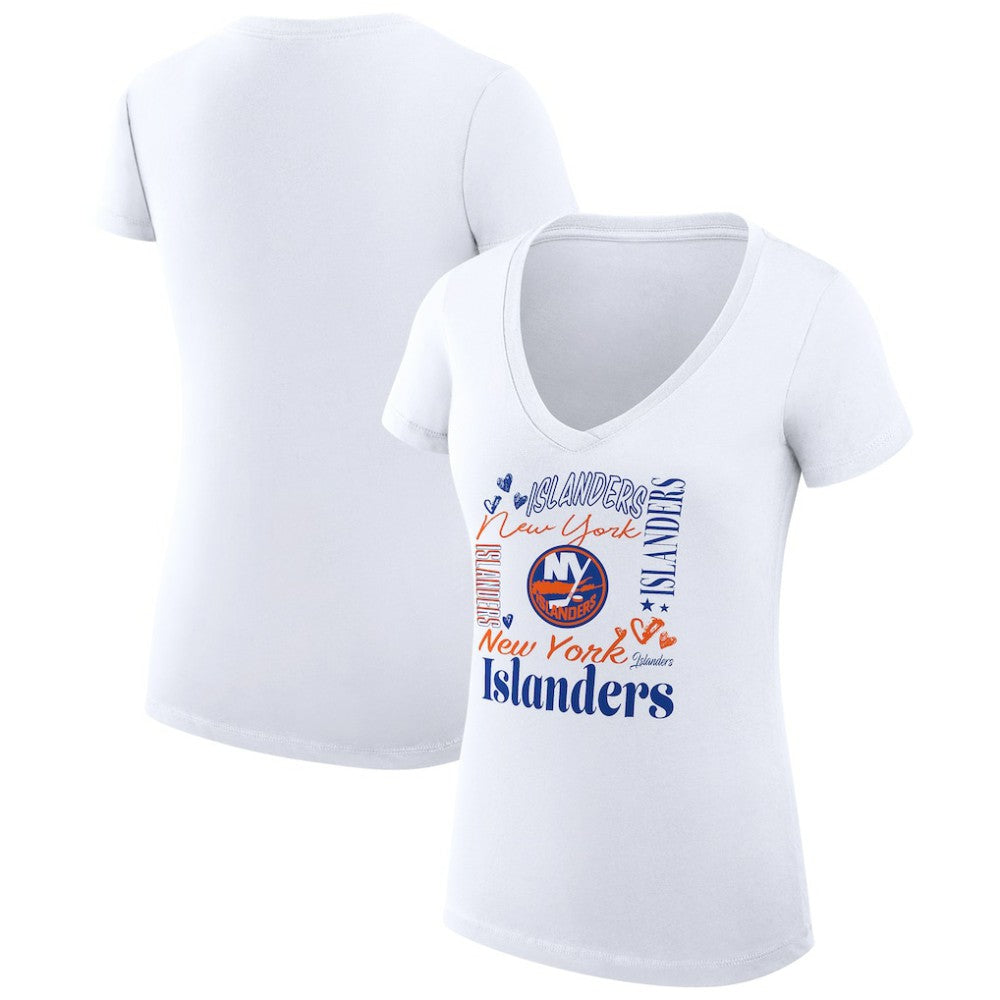 New York Islanders G-III 4Her by Carl Banks Women's Super-Slim Fit Lightweight Collage Team Graphic T-Shirt Online