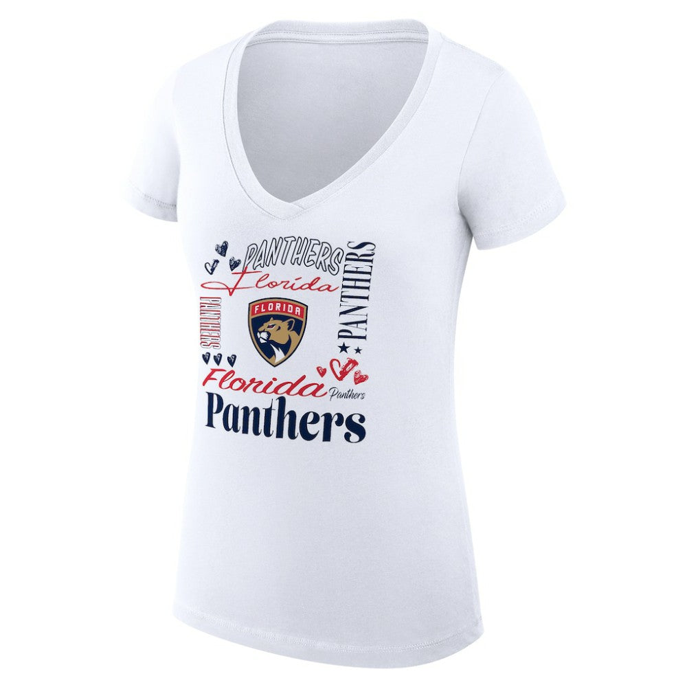 Florida Panthers G-III 4Her by Carl Banks Women's Super-Slim Fit Lightweight Collage Team Graphic T-Shirt Outlet