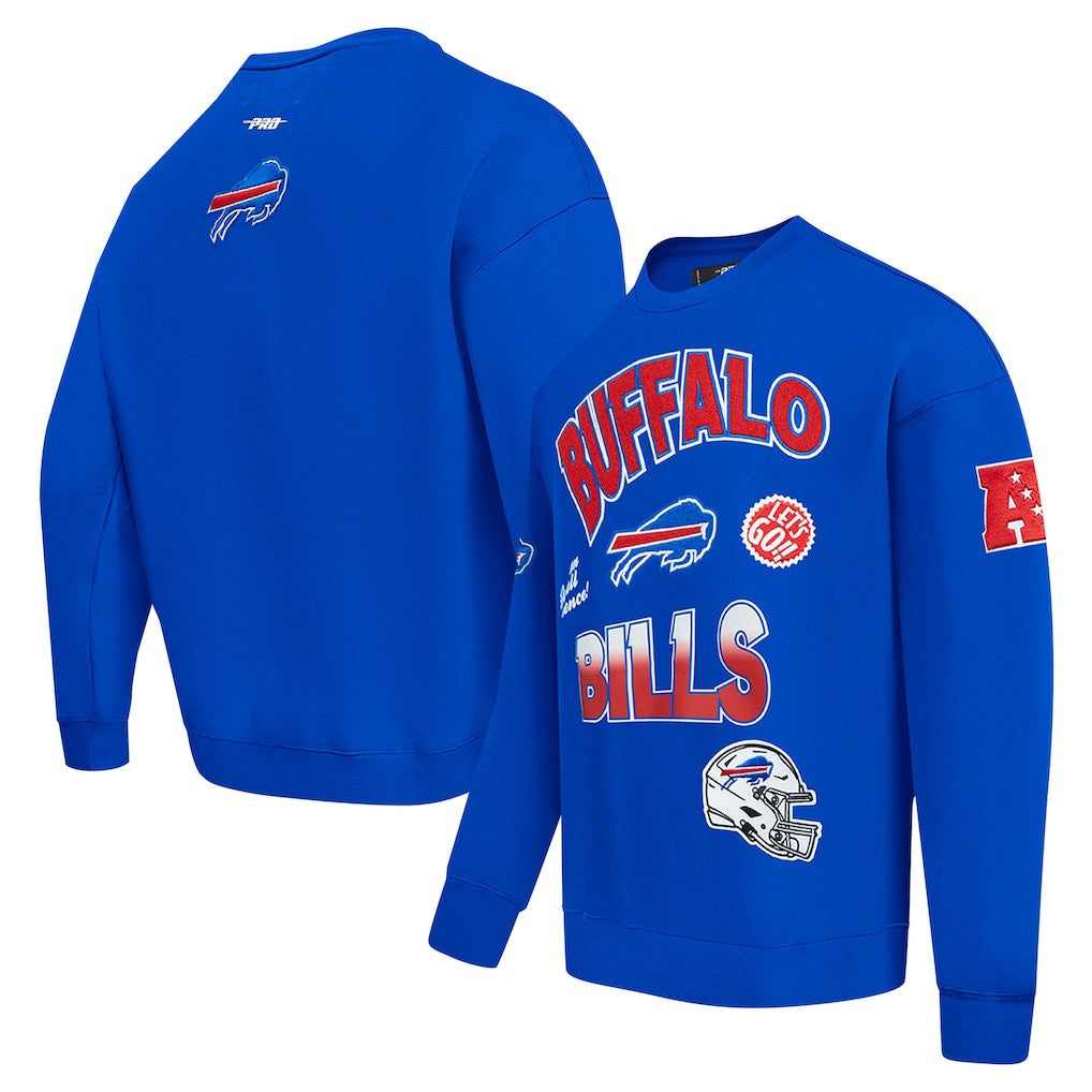 Buffalo Bills  Pro Standard Turn It Up Drop Shoulder Pullover Sweatshirt
