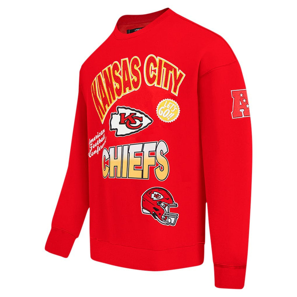 Kansas City Chiefs  Pro Standard Turn It Up Drop Shoulder Pullover Sweatshirt