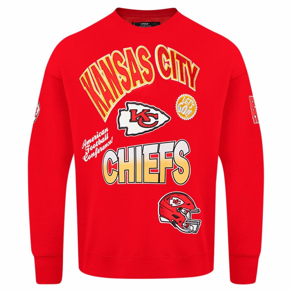 Kansas City Chiefs  Pro Standard Turn It Up Drop Shoulder Pullover Sweatshirt