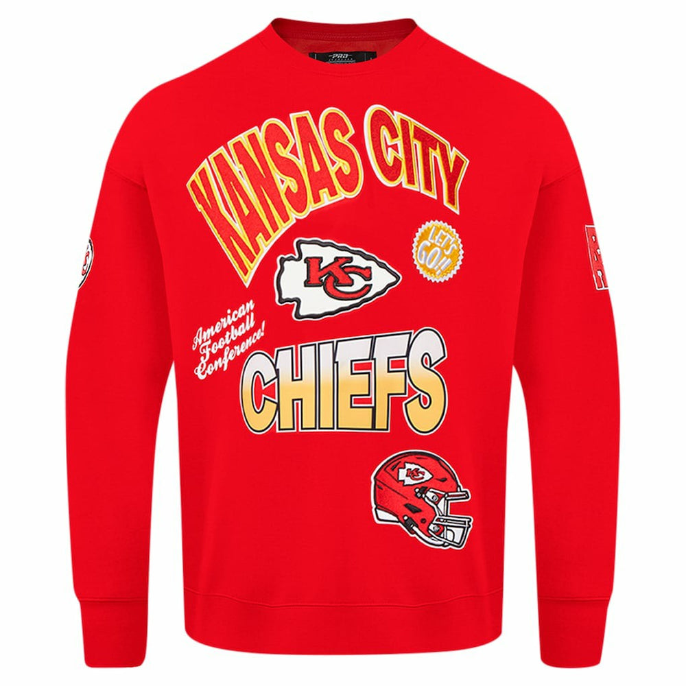 Kansas City Chiefs  Pro Standard Turn It Up Drop Shoulder Pullover Sweatshirt