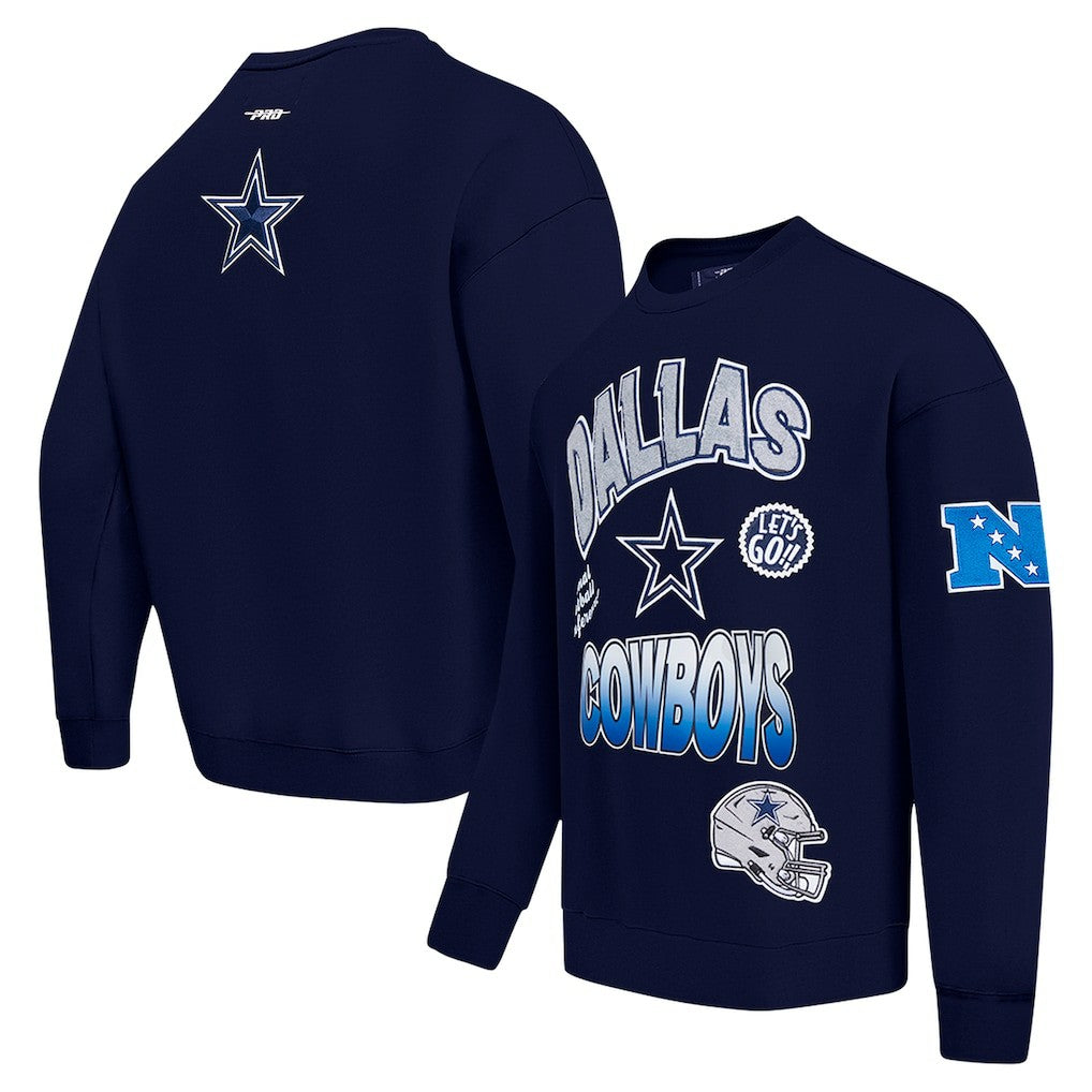 Dallas Cowboys  Pro Standard Turn It Up Drop Shoulder Pullover Sweatshirt